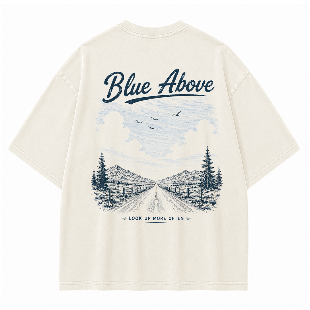 Blue Above Beyond the Horizon Vintage Washed T-Shirt
