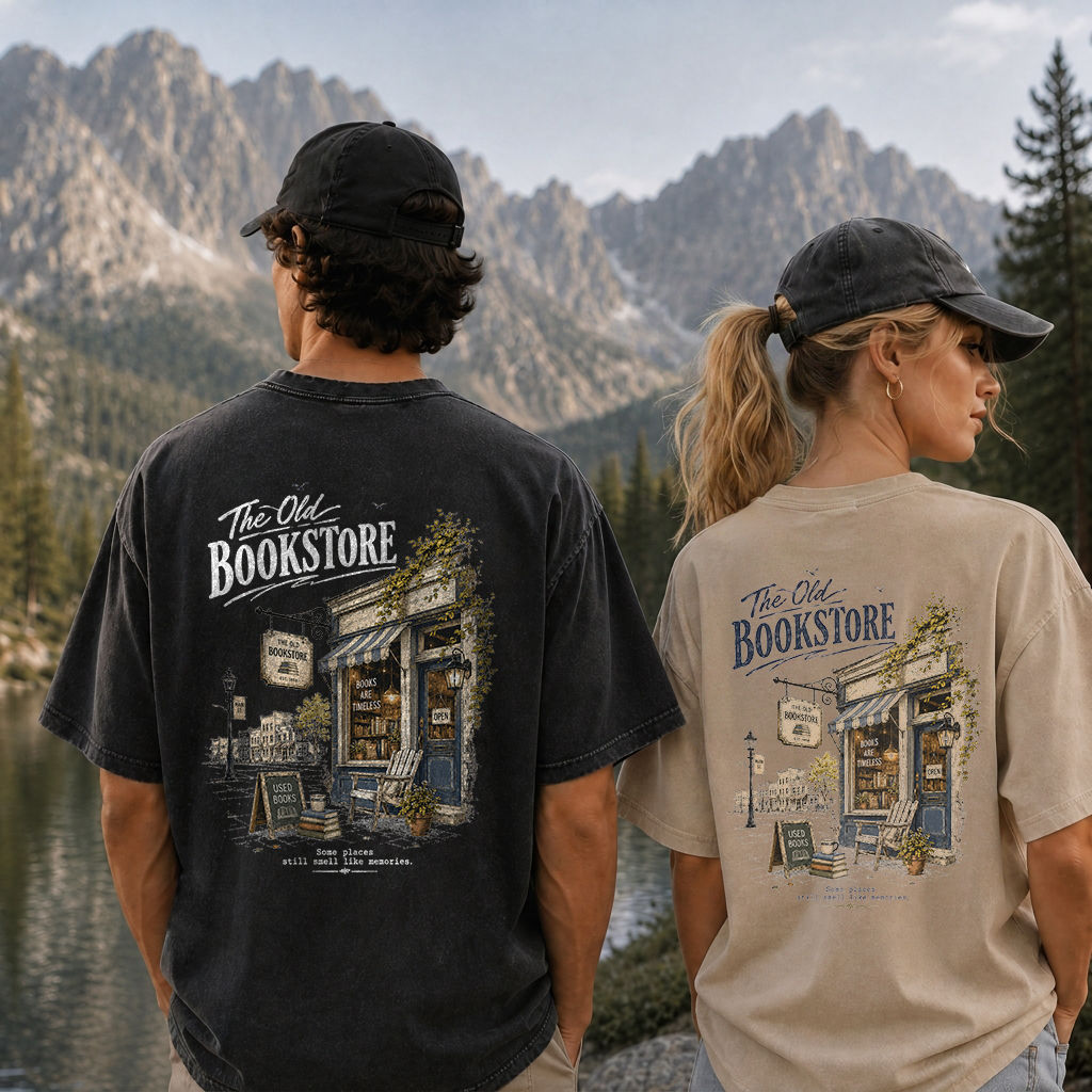 Books & Memories Graphic Vintage Washed T-Shirt