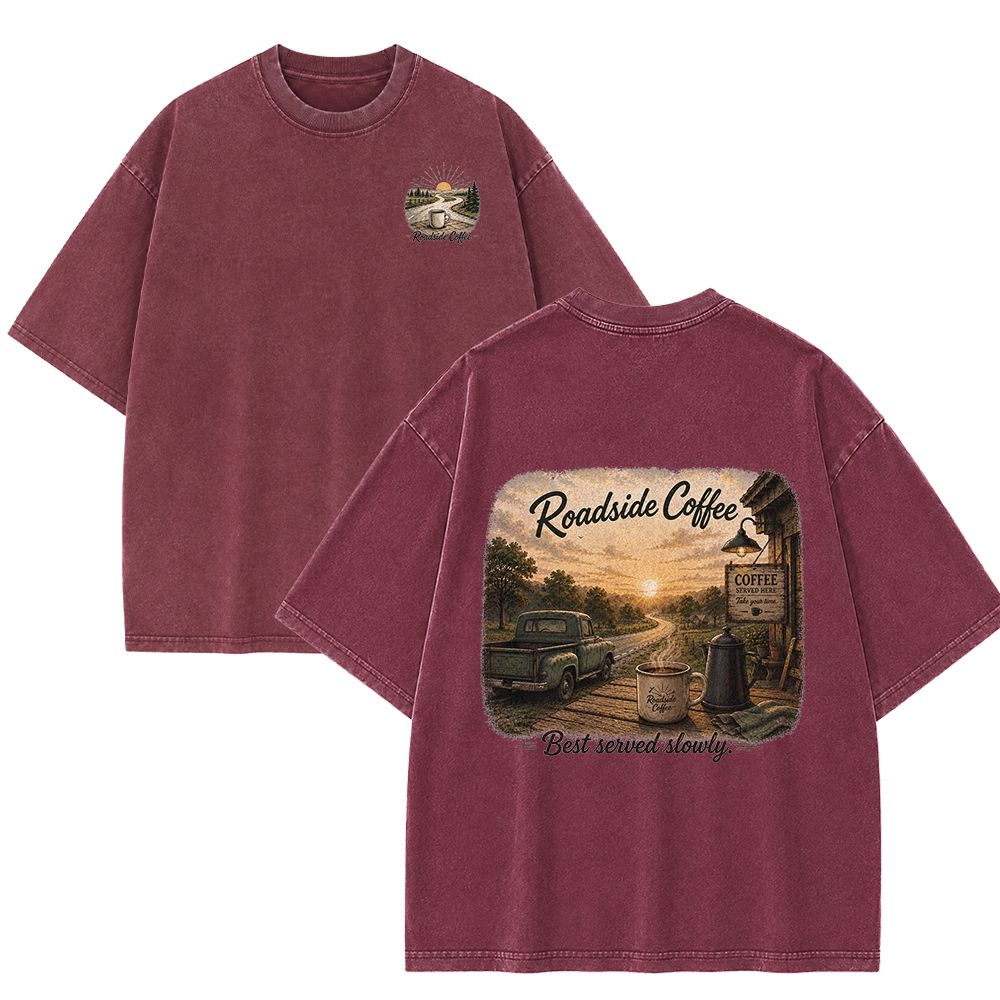 Roadside Coffee Stop Vintage Washed T-Shirt