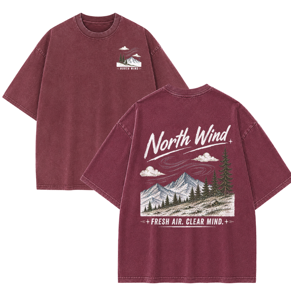 North Wind Through Alpine Peaks Vintage Washed T-Shirt