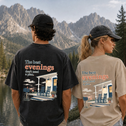 Home at Sunset Graphic Vintage Washed T-Shirt