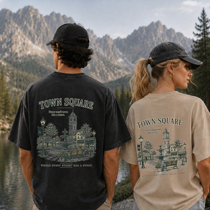 T-Shirt mit Grafik vom historischen Marktplatz im Vintage-Look