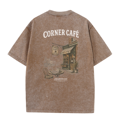 Morning Coffee Graphic Vintage Washed T-Shirt