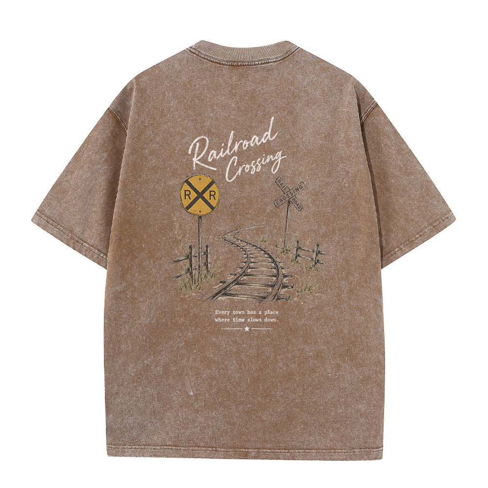 Railroad Memories Graphic Vintage Washed T-Shirt
