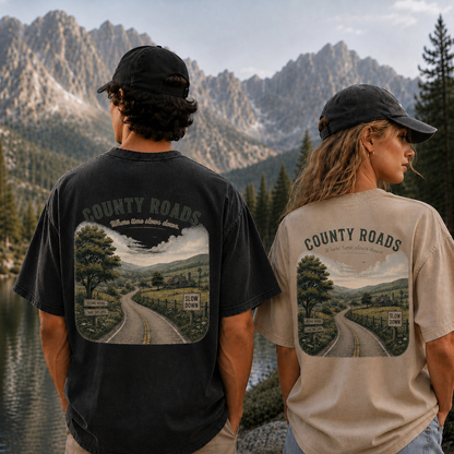 Where the Quiet Roads Lead Vintage Washed T-Shirt