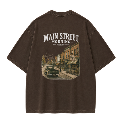 Main Street Morning Vintage Washed Graphic T-Shirt