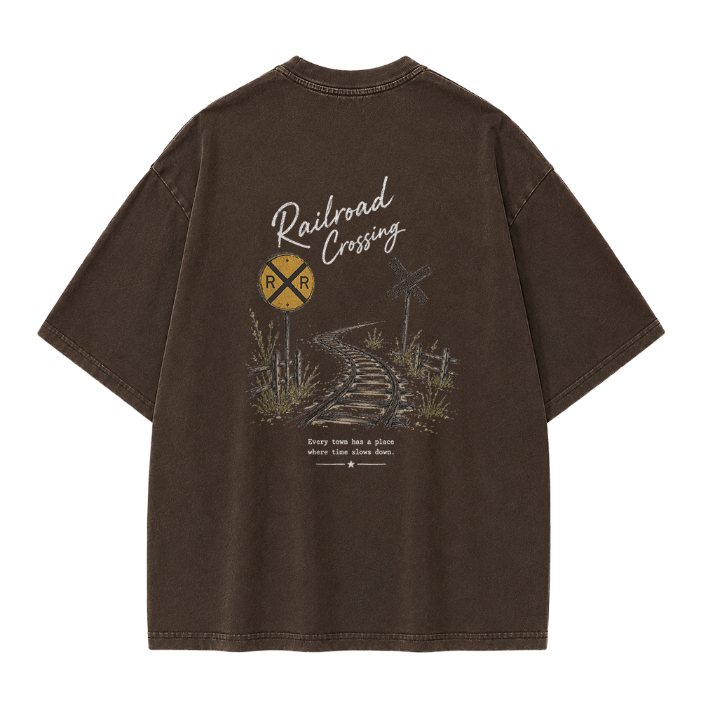 Railroad Memories Graphic Vintage Washed T-Shirt