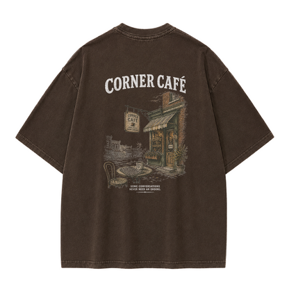 Morning Coffee Graphic Vintage Washed T-Shirt