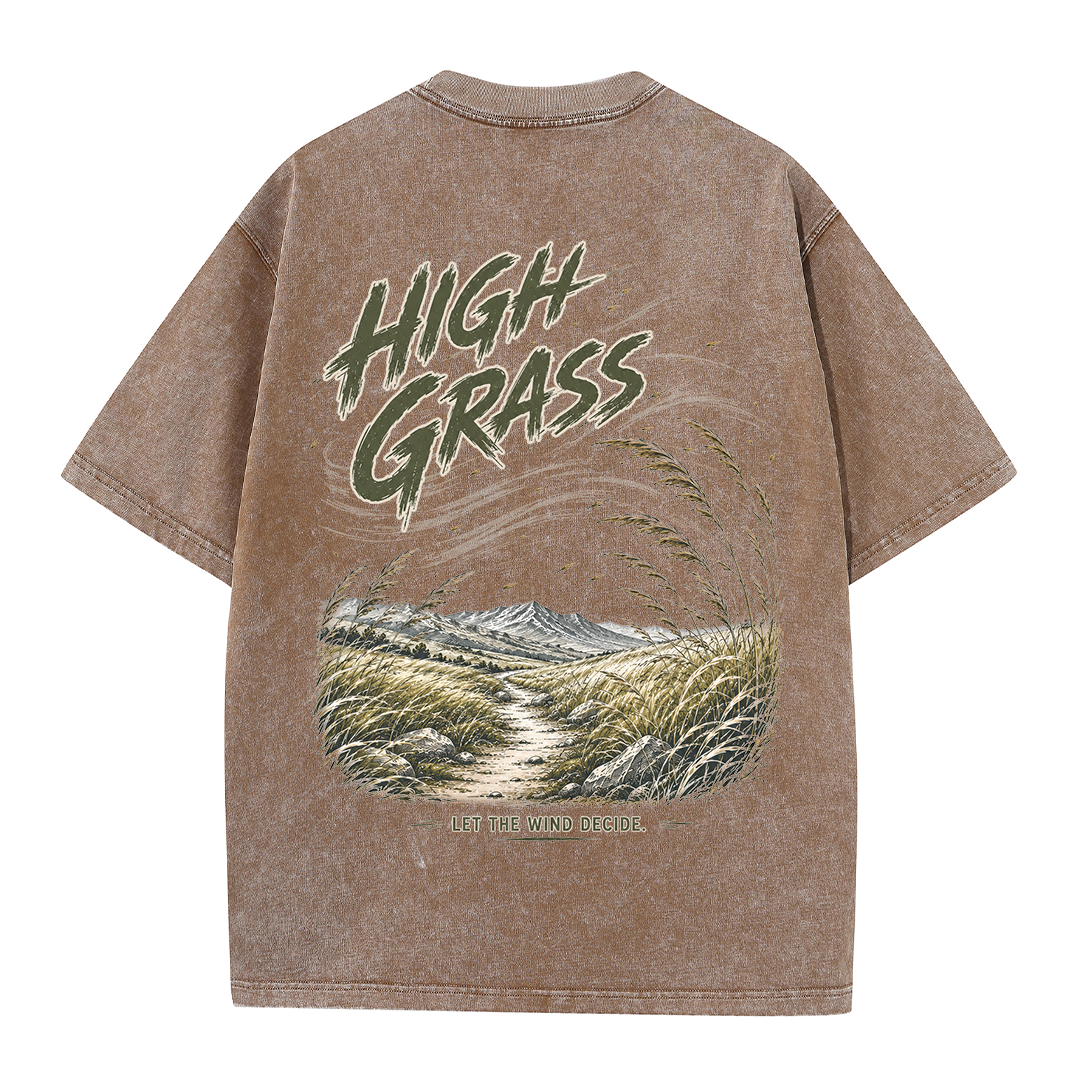 High Grass Across Quiet Fields Vintage Washed T-Shirt