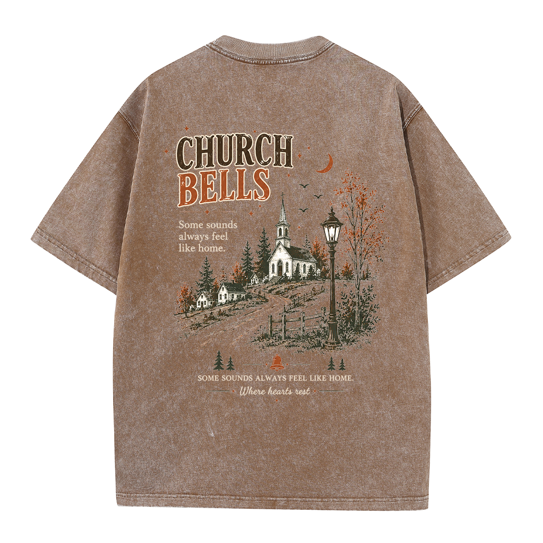Church Bells Graphic Vintage Washed T-Shirt