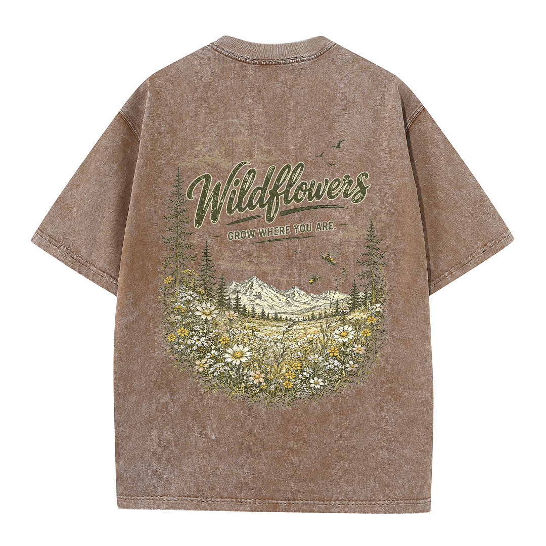 Wildflowers Beyond the Pines Vintage Washed T-Shirt