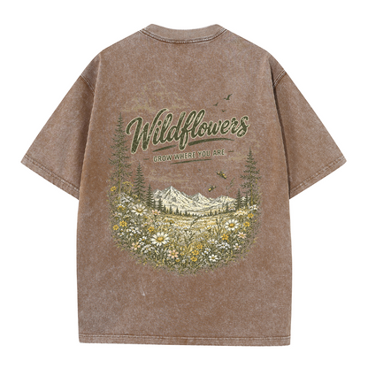 Wildflowers Beyond the Pines Vintage Washed T-Shirt