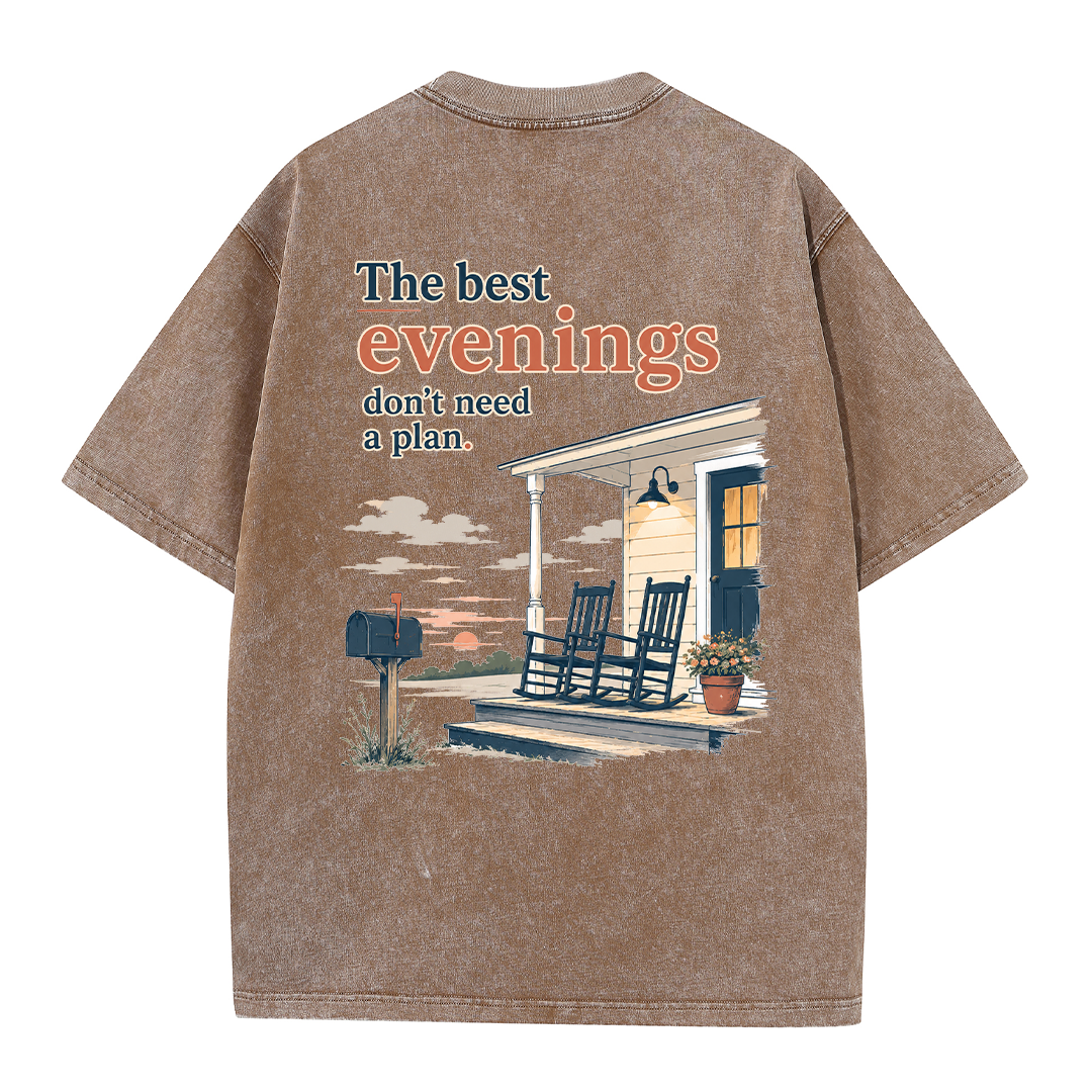 Home at Sunset Graphic Vintage Washed T-Shirt