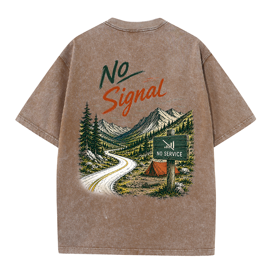 No Signal Mountain Escape Vintage Washed T-Shirt