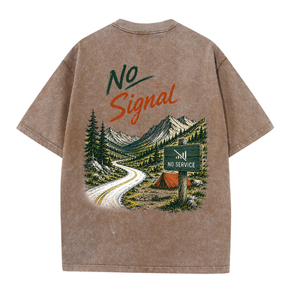 No Signal Mountain Escape Vintage Washed T-Shirt