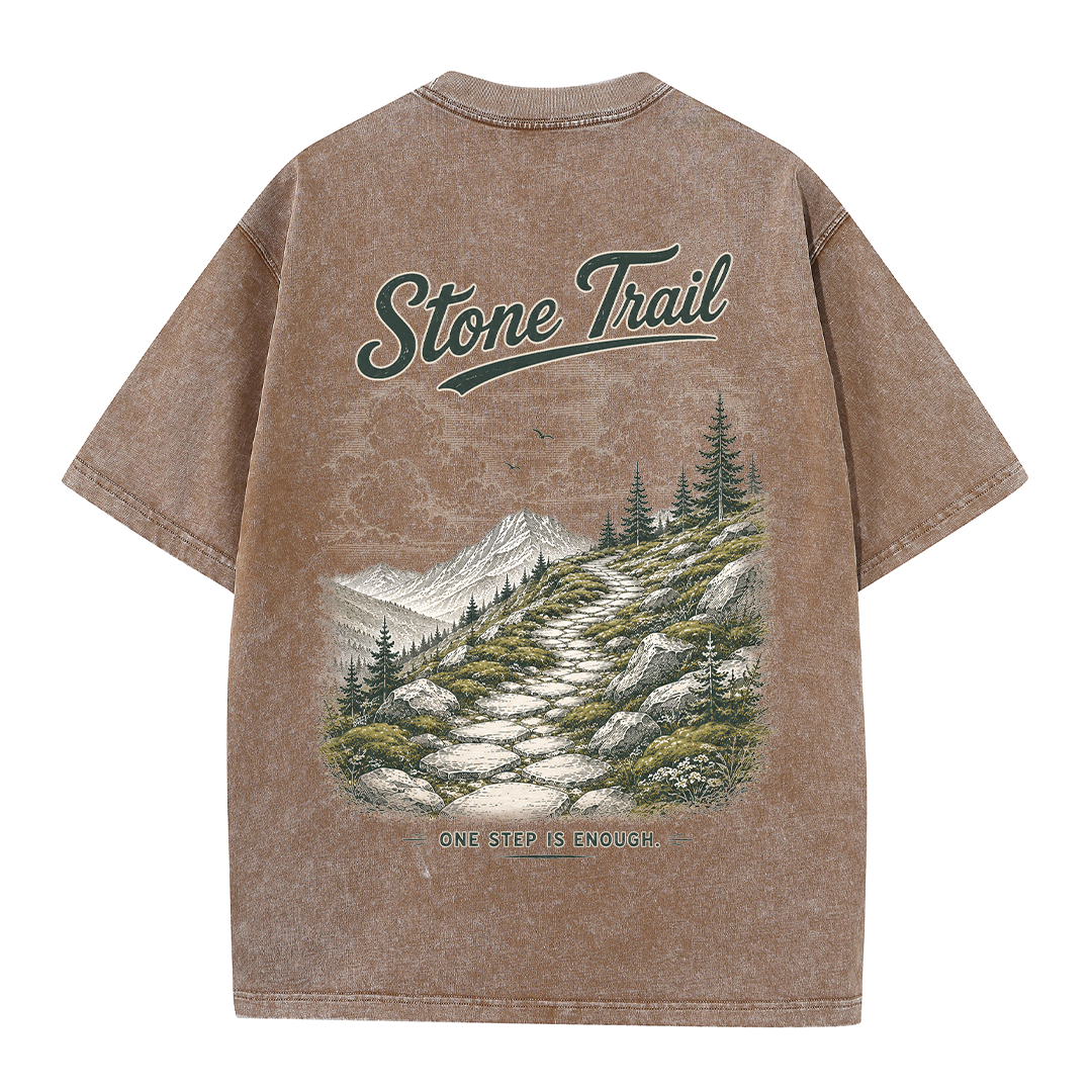 Stone Trail Beneath Quiet Peaks Vintage Washed T-Shirt
