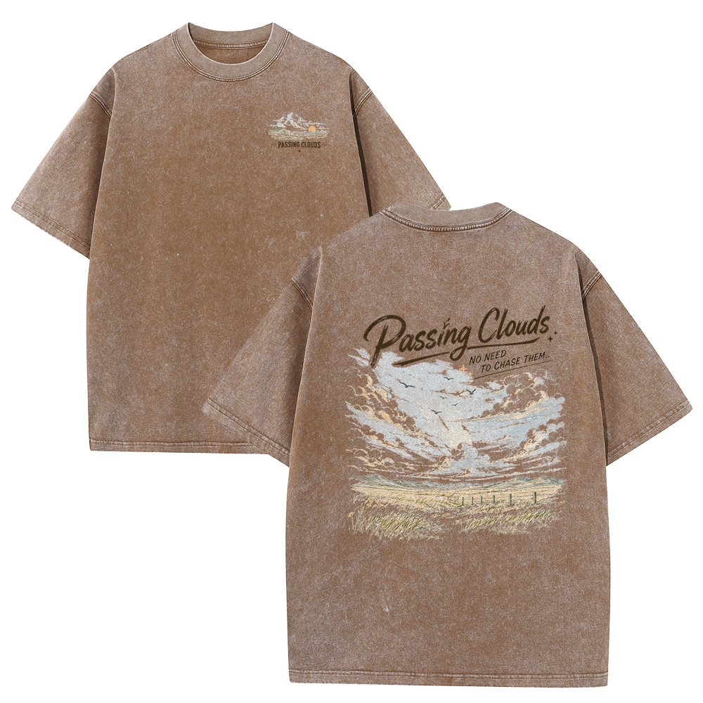 Passing Clouds Across Open Fields Vintage Washed T-Shirt
