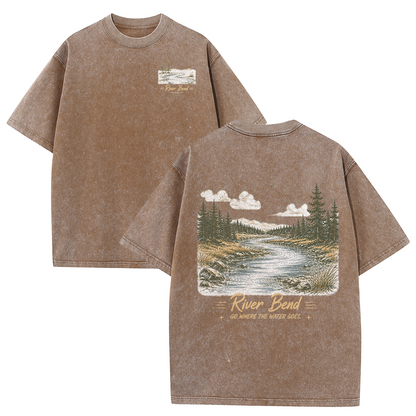 River Bend Through the Pines Vintage Washed T-Shirt