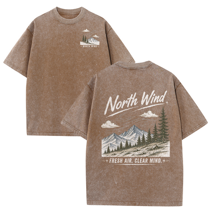 North Wind Through Alpine Peaks Vintage Washed T-Shirt