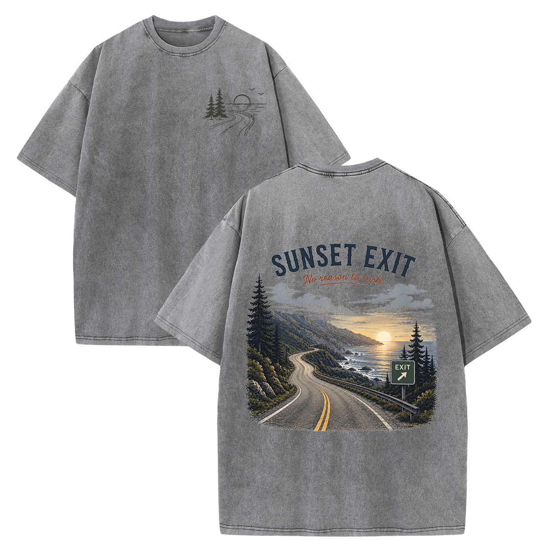 Where the Road Meets the Sunset Vintage Washed T-Shirt