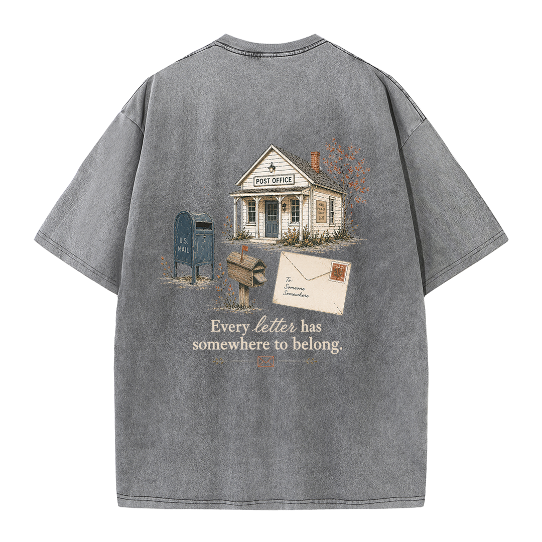 Vintage Post Office Graphic Vintage Washed T-Shirt