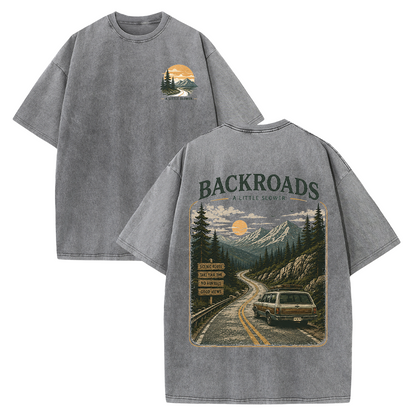 Backroads Vintage Washed Graphic T-Shirt