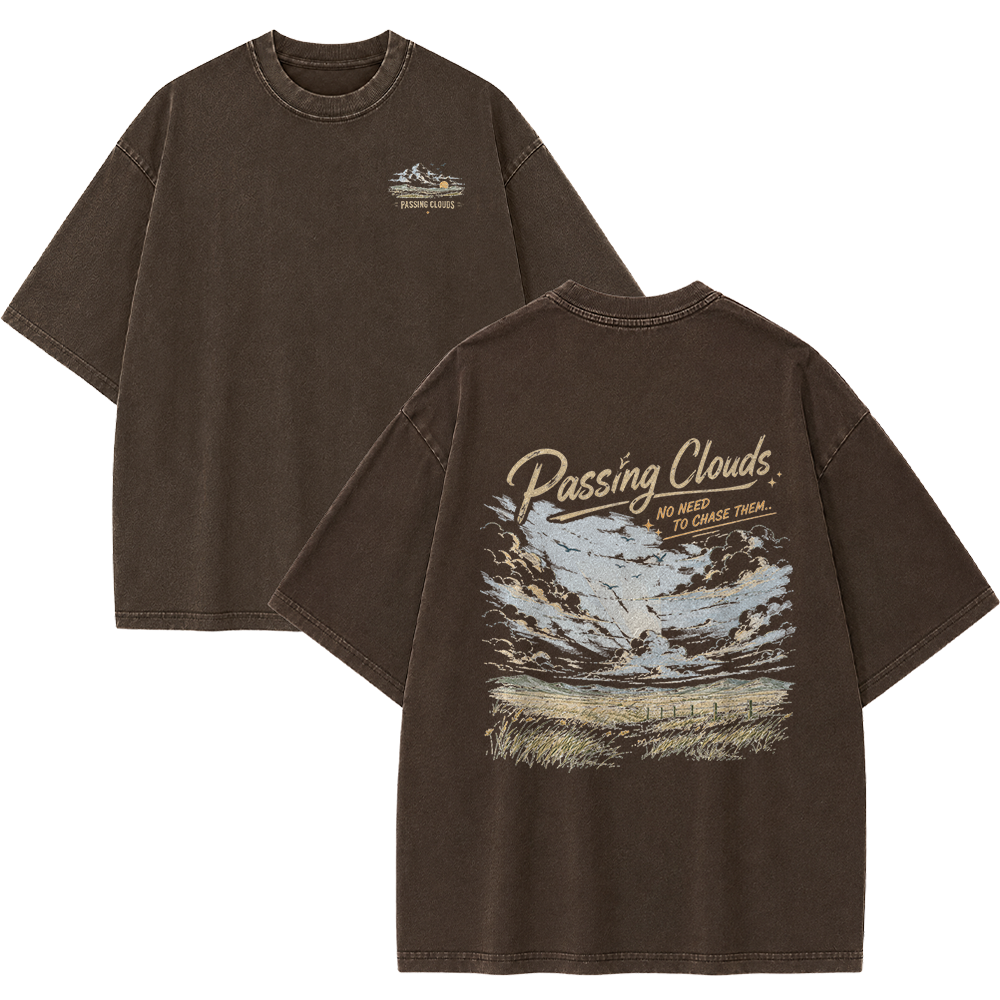 Passing Clouds Across Open Fields Vintage Washed T-Shirt