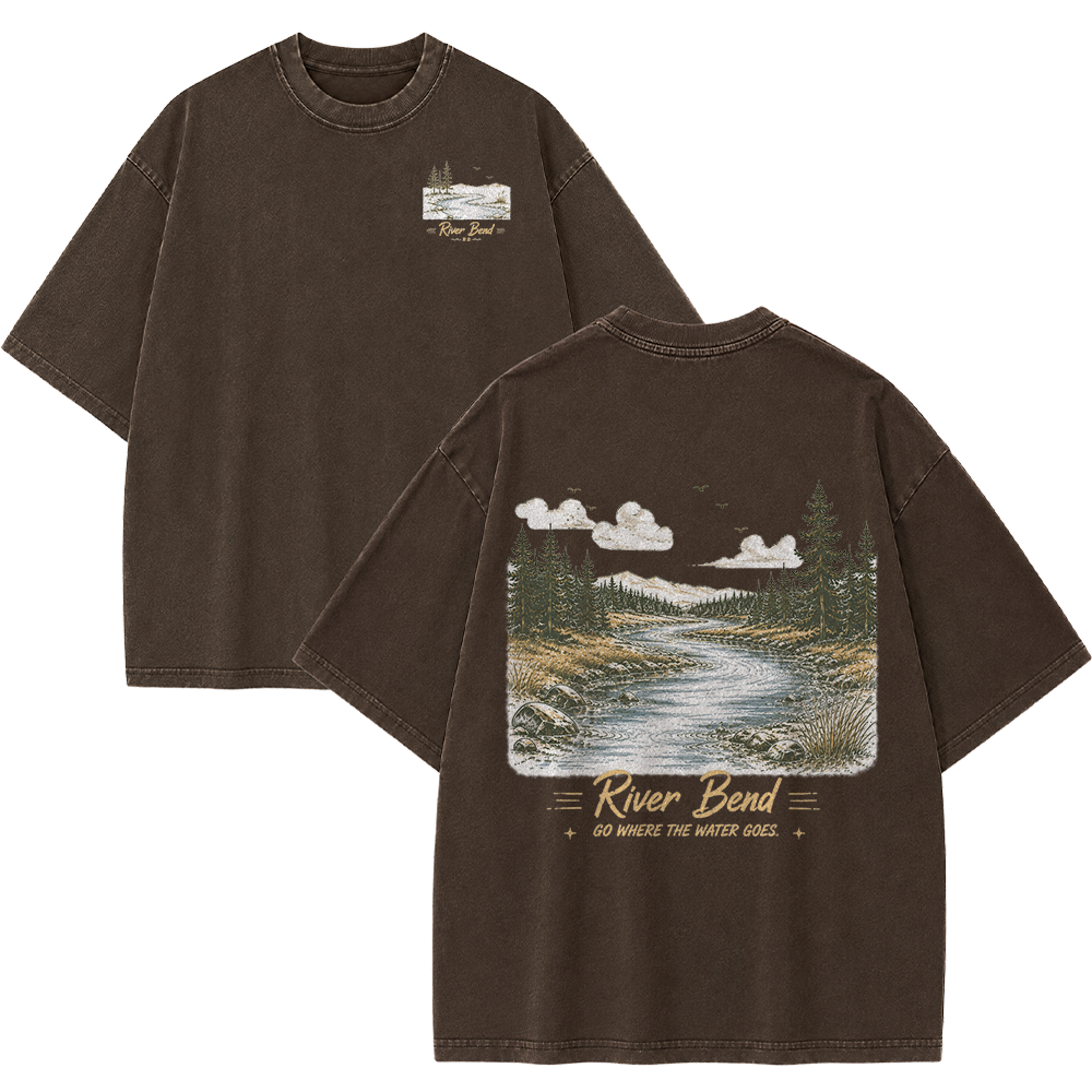 River Bend Through the Pines Vintage Washed T-Shirt