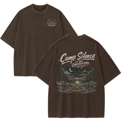Camp Silence Under the Night Sky Vintage Washed T-Shirt