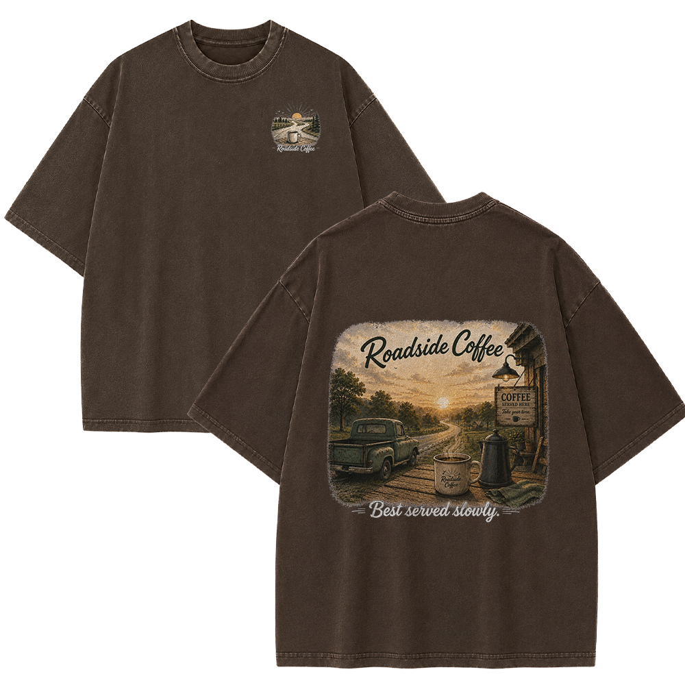 Roadside Coffee Stop Vintage Washed T-Shirt
