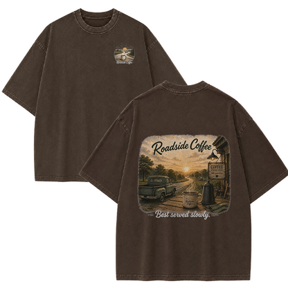 Roadside Coffee Stop Vintage Washed T-Shirt