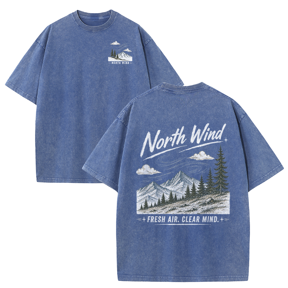 North Wind Through Alpine Peaks Vintage Washed T-Shirt