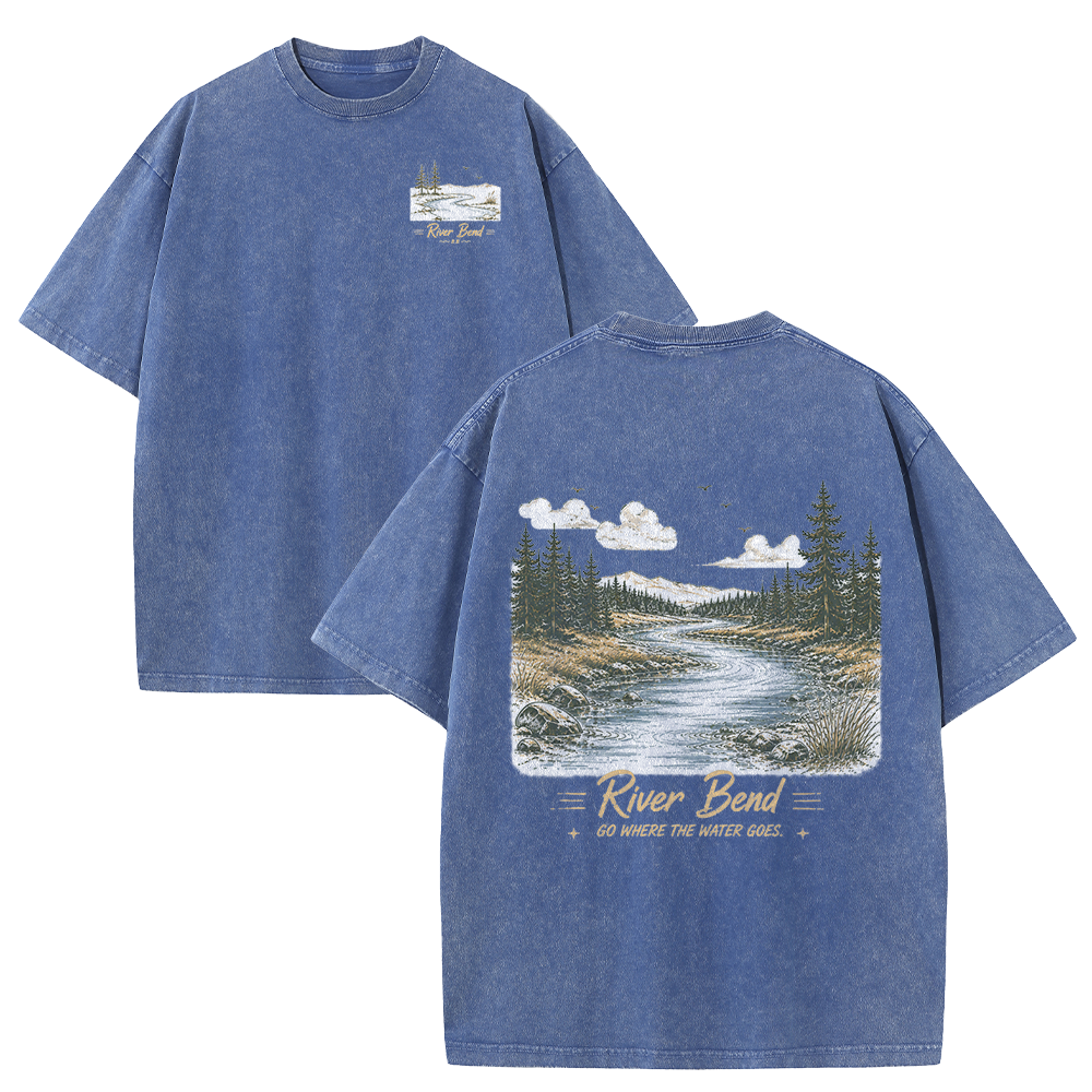 River Bend Through the Pines Vintage Washed T-Shirt