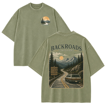 Backroads Vintage Washed Graphic T-Shirt
