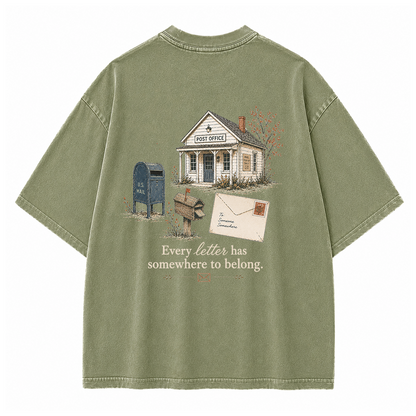 Vintage Post Office Graphic Vintage Washed T-Shirt