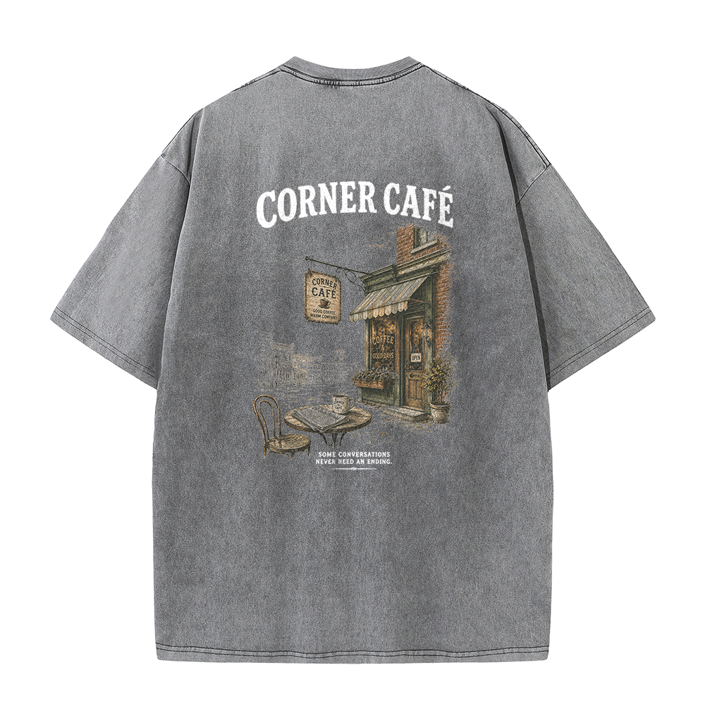 Morning Coffee Graphic Vintage Washed T-Shirt