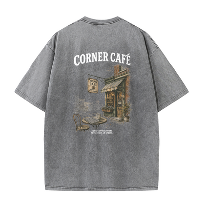 Morning Coffee Graphic Vintage Washed T-Shirt