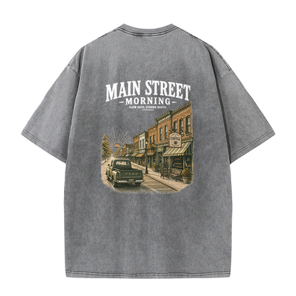 Main Street Morning Vintage Washed Graphic T-Shirt