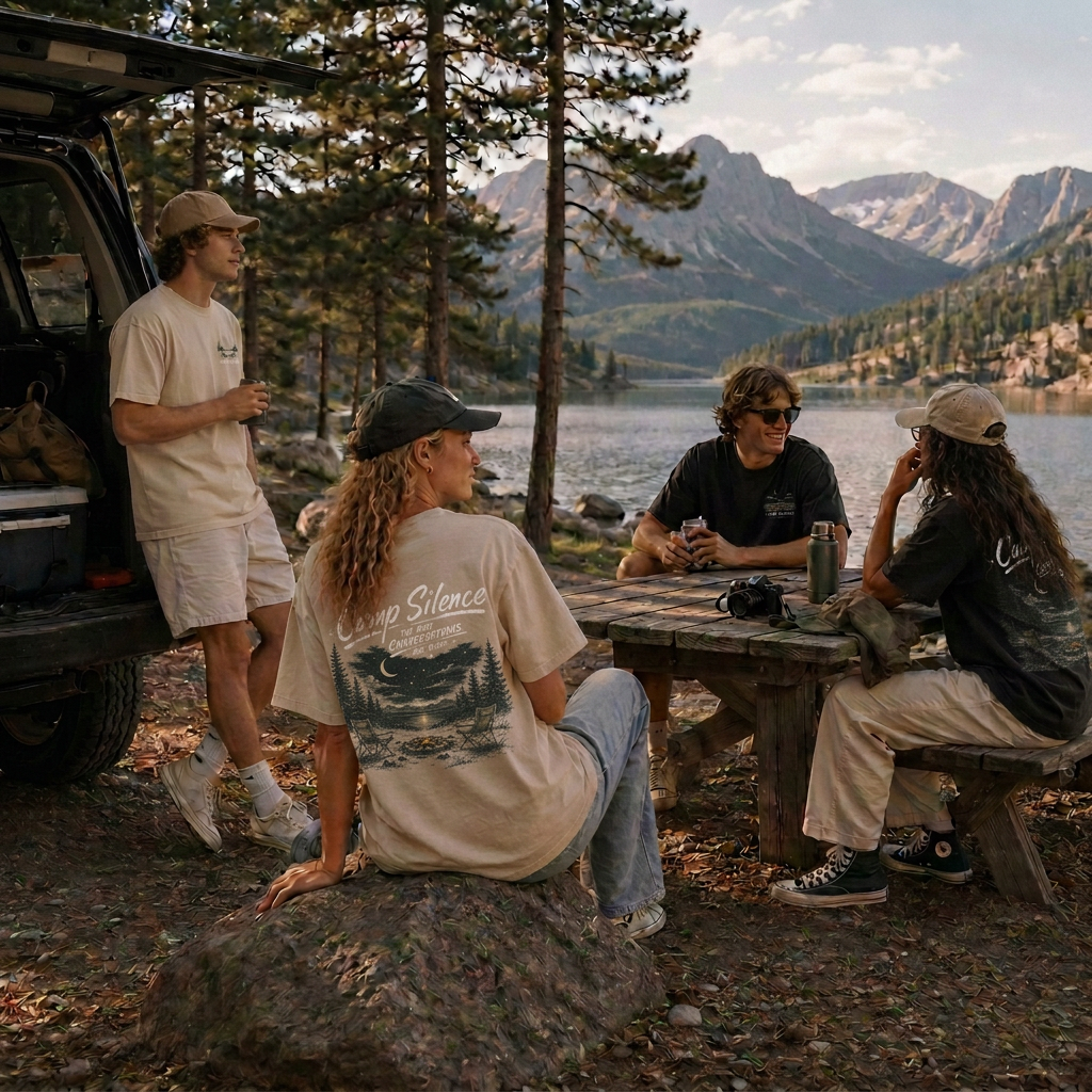 Camp Silence Under the Night Sky Vintage Washed T-Shirt