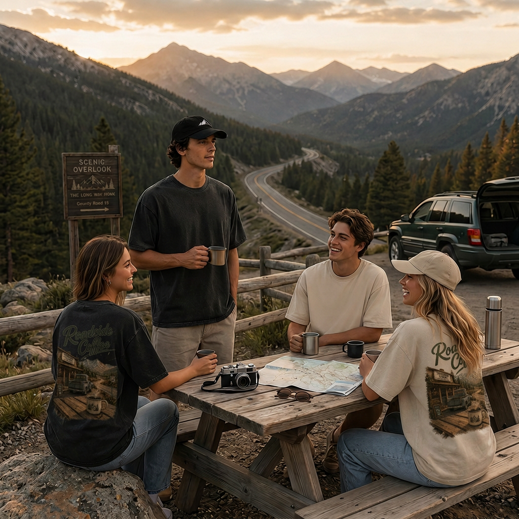 Roadside Coffee Mountain Stop Vintage Washed T-Shirt