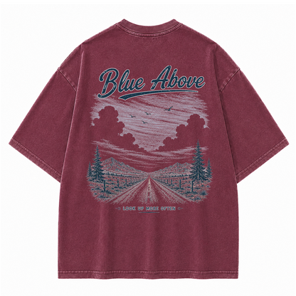 Blue Above Beyond the Horizon Vintage Washed T-Shirt