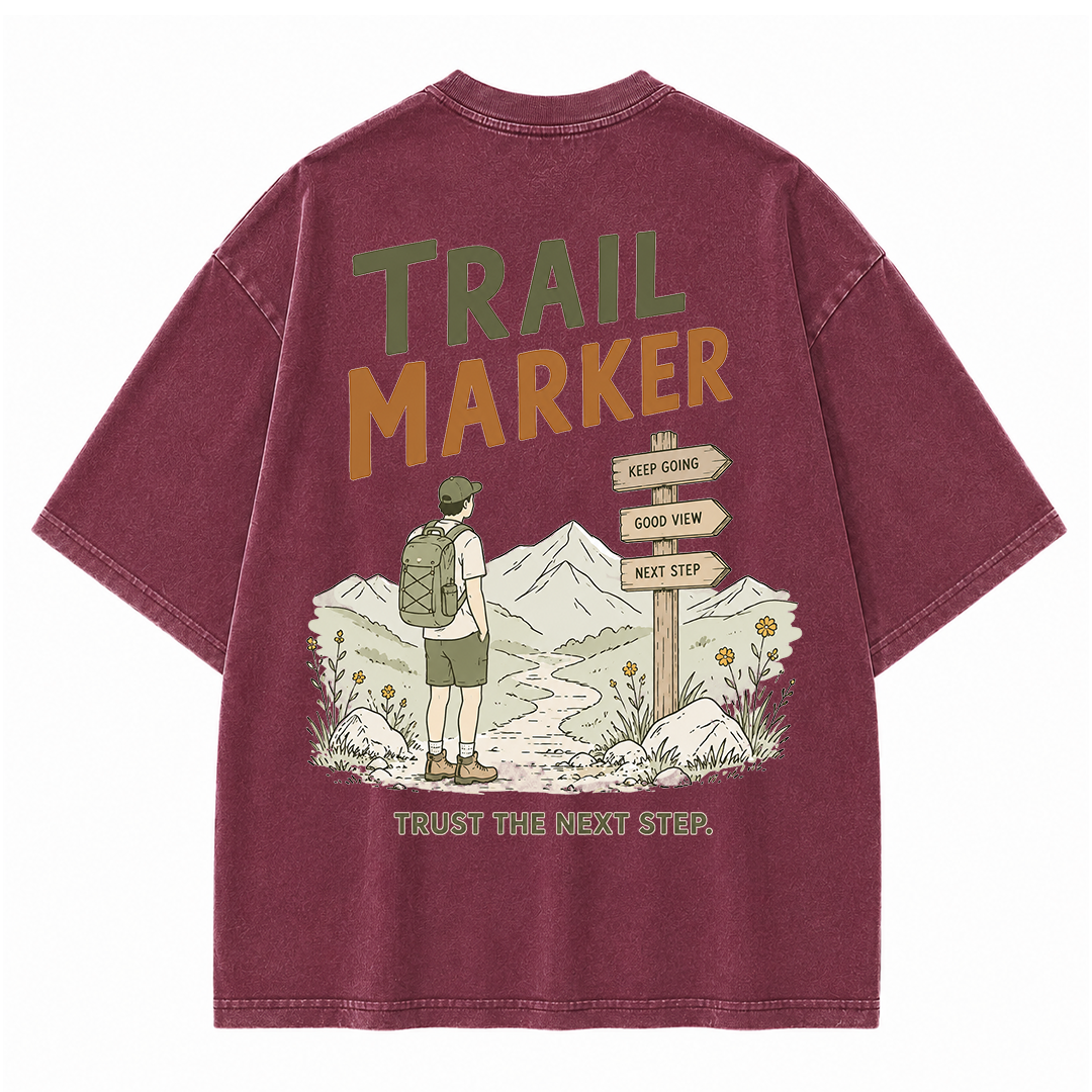 Vintage T-Shirt "Keep Going" mit Waschung