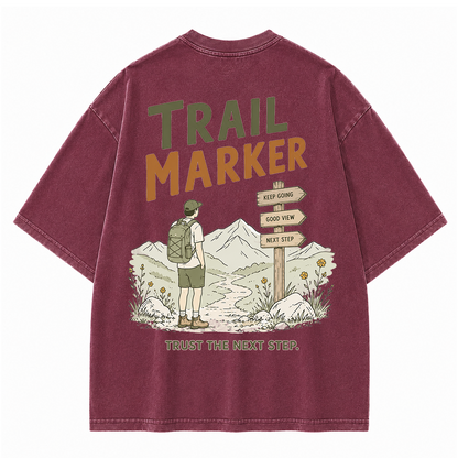 Vintage T-Shirt "Keep Going" mit Waschung