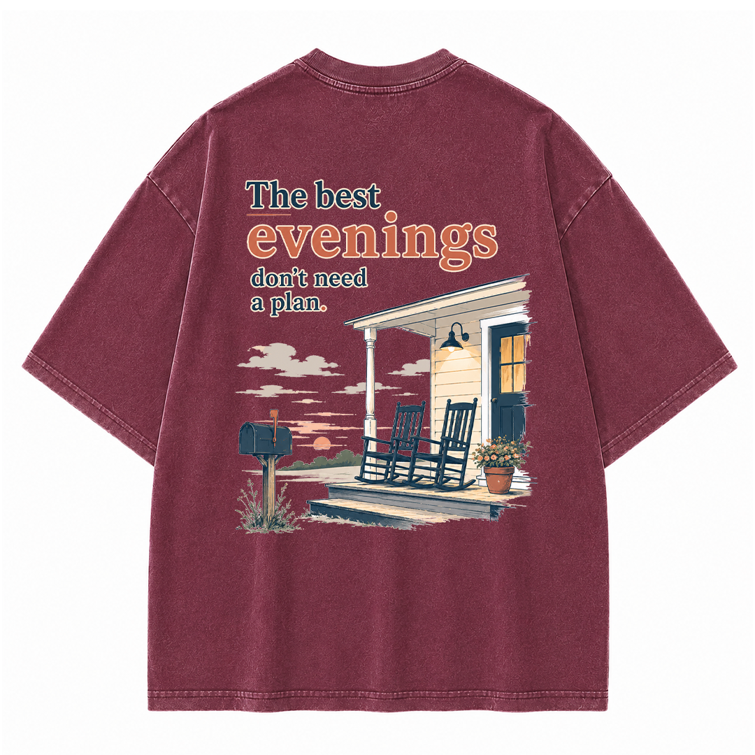 Home at Sunset Graphic Vintage Washed T-Shirt