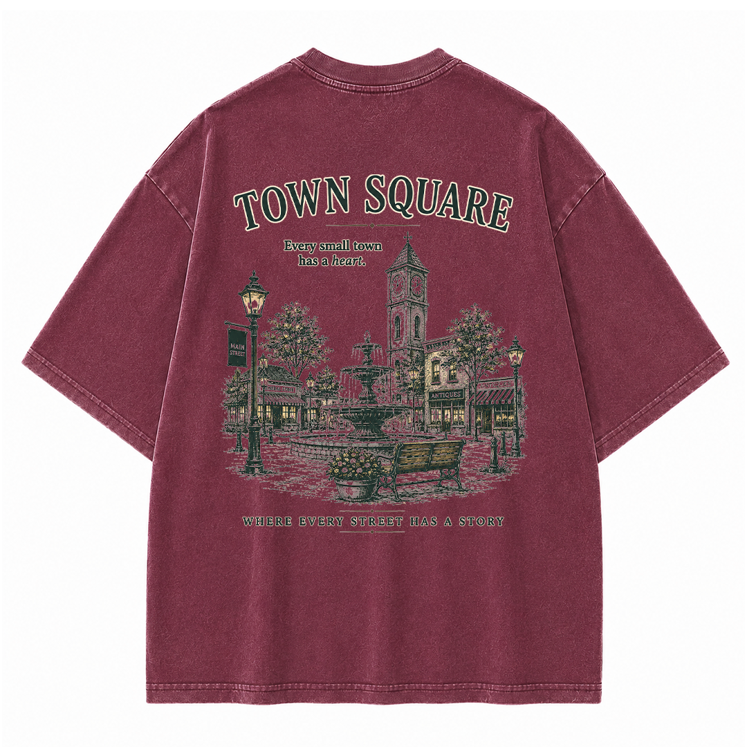 T-Shirt mit Grafik vom historischen Marktplatz im Vintage-Look