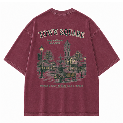 T-Shirt mit Grafik vom historischen Marktplatz im Vintage-Look