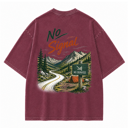 No Signal Mountain Escape Vintage Washed T-Shirt