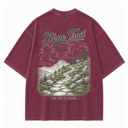 Stone Trail Beneath Quiet Peaks Vintage Washed T-Shirt