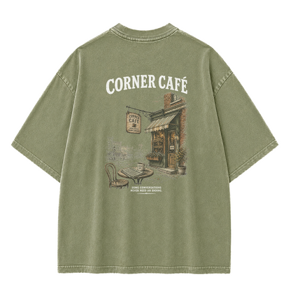 Morning Coffee Graphic Vintage Washed T-Shirt