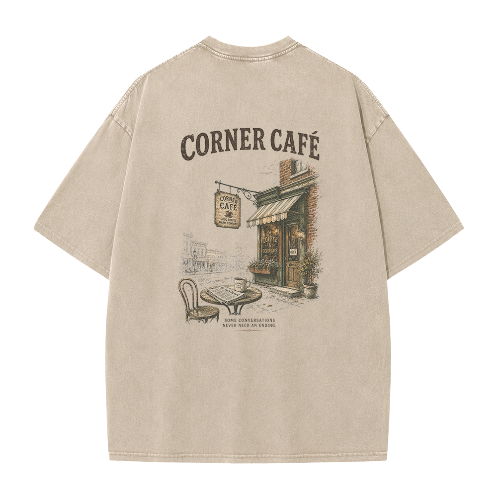 Morning Coffee Graphic Vintage Washed T-Shirt